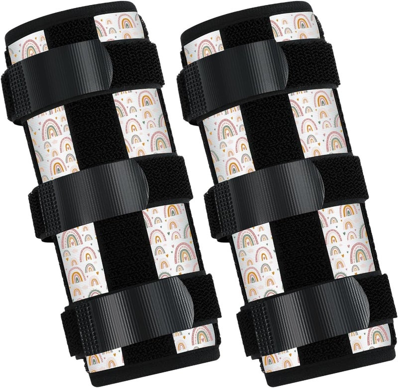 Threlaco 2 Pack Thumb Sucking Stop for Kids Toddlers Nail Biting Treatment Finger Sucking Deterrent Guard Prevention Anti Nose Picking Pediatric Elbow Immobilizer for Boys Girls 2-6 Years(Rainbow) - Image 1
